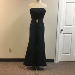 Black Strapless Floor length Dress